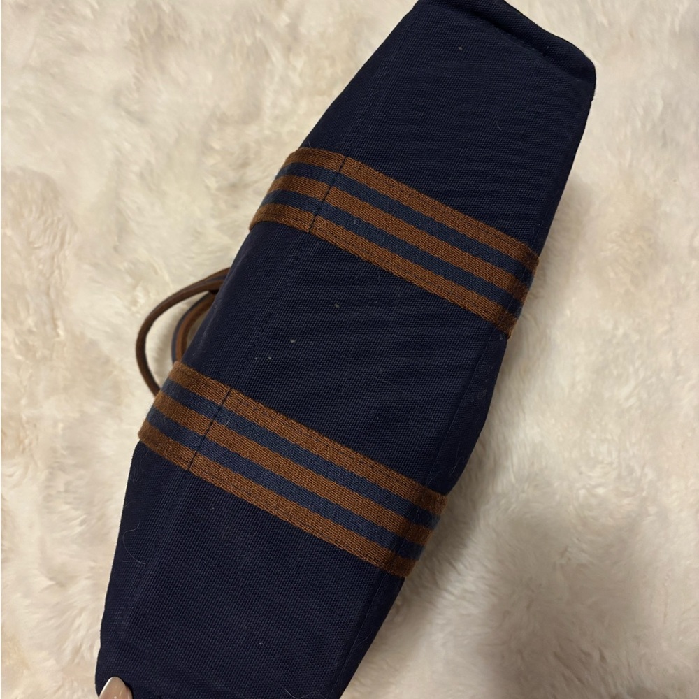 Hermes Navy Canvas Tote Bag - Picture 3 of 8